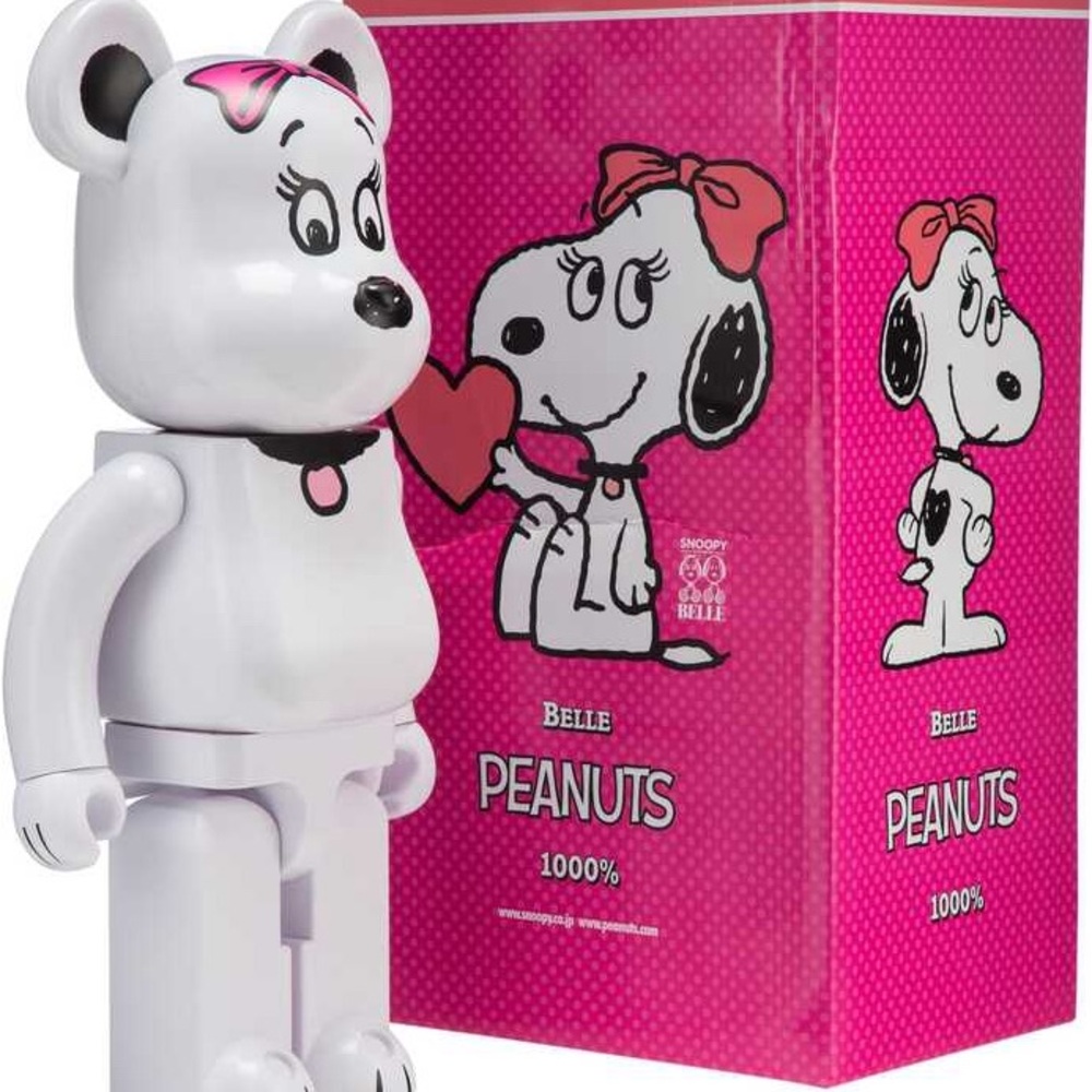 Belle Peanuts 1000% Bearbrick Medicom BE@RBRICK Figure White Rare Limited Snoopy